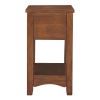 Mission Style 1-Drawer End Table Nightstand in Brown Wood Finish