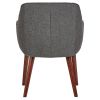 Modern Mid-Century Style Dining Accent Chair in Ash Gray Upholstered Fabric