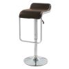 Modern Swivel Adjustable Height Bar Stool with Brown Leatherette Seat