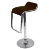 Modern Swivel Adjustable Height Bar Stool with Brown Leatherette Seat