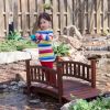 4-Ft Garden Bridge in Red Shorea Wood with Protective Oil Finish