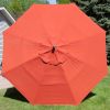 11-Ft Patio Umbrella with Brick Red Canopy and Metal Pole