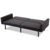 Modern Black Linen Split-Back Futon Sleeper Sofa Bed Couch