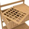 Outdoor Garden Potting Bench Work Table in Natural Fir Wood Finish