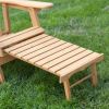 Reclining Adirondack Chair with Pull-out Ottoman in Natural Fir Wood
