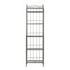 Narrow Wrought Iron Bakers Rack with 5 Shelves
