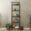 Narrow Wrought Iron Bakers Rack with 5 Shelves
