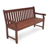 4-Ft Outdoor Love-seat Garden Bench in Natural Wood Finish