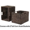 Walnut 3 Piece Cabinet Cupboard Storage with 2 Foldable Baskets