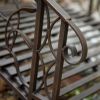 4-Foot Steel Frame Metal Garden Bridge in Rustic Weathered Black Finish