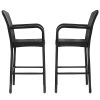 Set of 2 47-inch Bar Height Brown Rattan Barstool Chairs