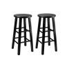Set of 2 Black 24 in. Square Leg Counter Stools