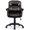 Brown Faux Leather Ergonomic Mid-Back Office Chair on Casters