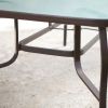 Rectangular Glass Top Patio Dining Table with Mocha Brown Frame 72 x 42 inch