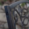 4-Ft Metal Garden Bench in Antique Black Finish