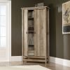 Cottage Style Wardrobe Armoire Storage Cabinet in Light Oak Wood Finish