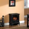 Black Freestanding Electric Stove Style Fireplace Space Heater