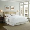 King size Button Tufted Padded Headboard Upholstered in Beige Microfiber