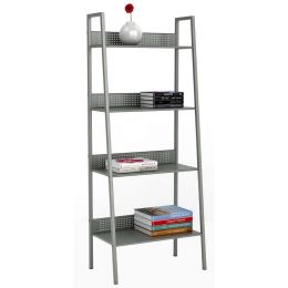 Modern Industrial Style 4-Shelf Metal Bookcase