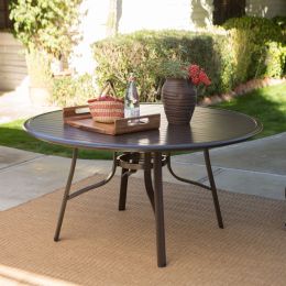 Round 51-inch Modern Patio Dining Table with Center Umbrella Hole