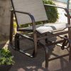 Weather Resistant 3-Piece Padded Sling Chair Patio Glider Set with Side Table
