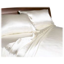 California King size Lustrous Satin Sheet Set in Ivory Color