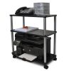 3-Shelf Mobile Home Office Caddy Printer Stand Cart in Black