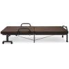 Twin Size Rollaway Adjustable Bed Frame with Brown Mattress