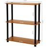 Light Cherry and Black Finish 3-Tier Bookcase
