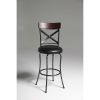 Black and Cherry 30-inch Metal and Wood Bar Stool with Swivel Seat