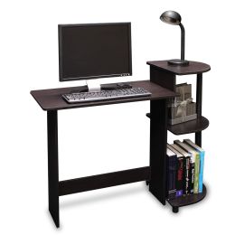 Simple Compact Computer Desk in Espresso Black Finish