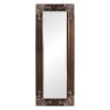 Full Length 63-in Wall Mirror with Wood Frame and Antique Silver Gold Accents