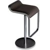 Contemporary Stainless Steel Barstool Chair with brown leather seat