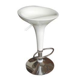 Razzle Ice Cream Scoop Style Modern Bar Stool Chair in White