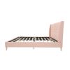 Full size Pink Linen Upholstered Mid-Century Style Platform Bed