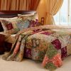 Full / Queen size 100% Cotton Patchwork Quilt Set with Floral Paisley Pattern