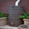 40-Gallon Durable Plastic Resin Rain Barrel in Brown Oak Finish with Spigot