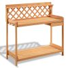 Outdoor Home Garden Wooden Potting Bench with Storage Drawer