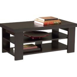 Modern Coffee Table in Dark Brown Black Forest Finish
