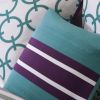 Full/Queen 5-Piece Comforter Set in Purple White Teal Circles & Stripes