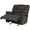 Sturdy Brown Padded Faux Leather Rocking Recliner Chair