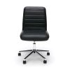 Black Upholstered Lumbar Support Heavy Duty Conference Chair