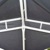 11.5ft x 11.5ft Steel Gazebo Canopy Awning Tent Gray