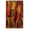 8' x 10' Abstract Area Rug with Red Wine Green and Yellow Colors