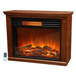 Infrared Electric Fireplace Space Heater 1500-watt Medium Oak Finish