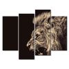 Roaring Lion Big Kitty 4-Panel Wall Art Picture Print on Canvas