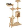 Beige 59 Inch Large Cat Tree Scratcher Condo Play House