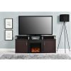 Electric Fireplace TV Stand in Cherry Black Wood Finish
