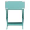 Marine Green Turquoise 1-Drawer Modern End Table Nightstand