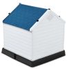 Medium size Outdoor Heavy Duty Blue and White Plastic Dog House